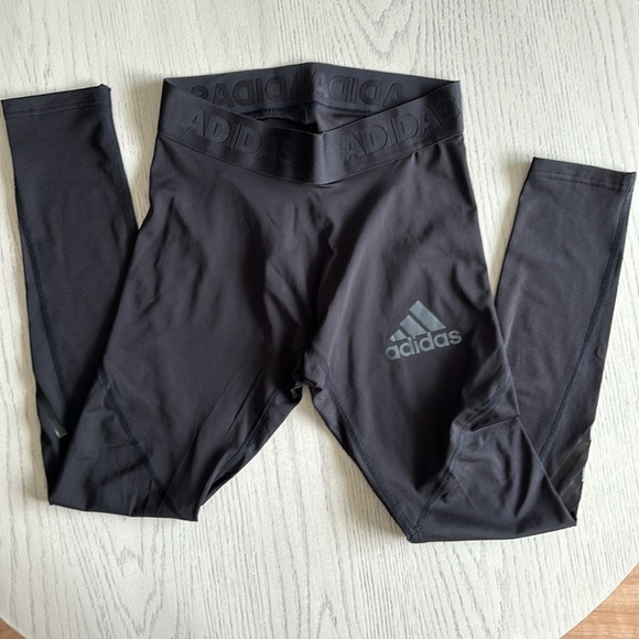 Adidas Womens Size M Alphaskin Climalite Crop Leggings Black - Picture 3 of 8